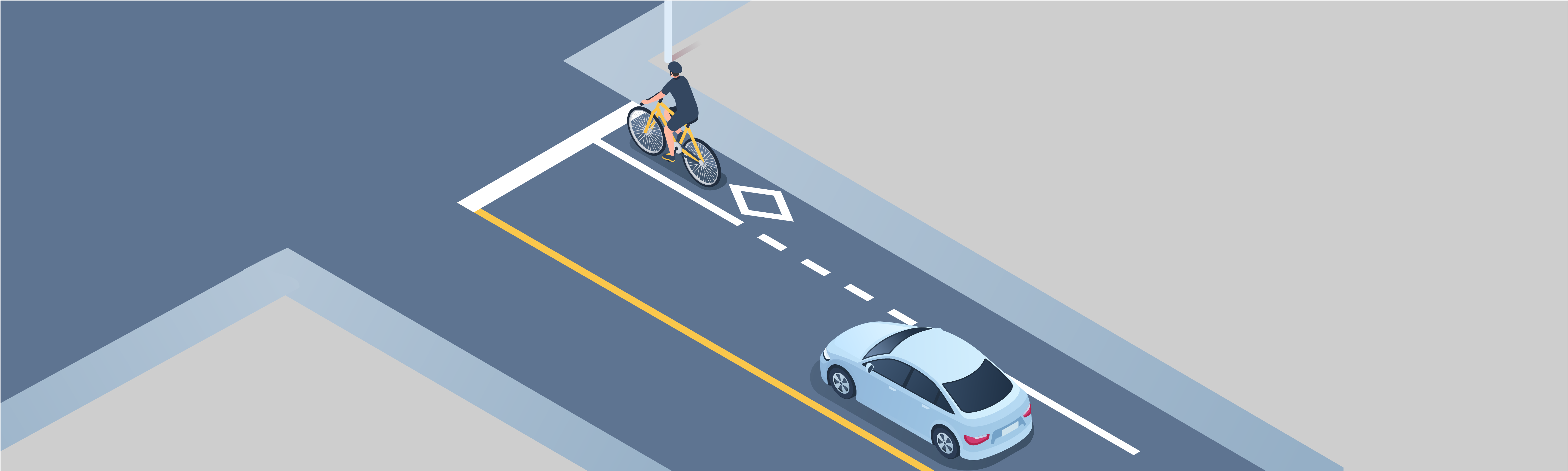 Sharing the road - Bike lanes are reserved for